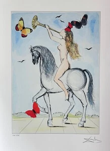 Salvador Dali LADY GODIVA Facsimile Signed Limited Edition Giclee 24" x 16" - Picture 1 of 8