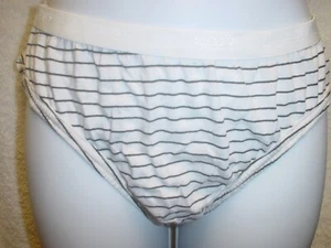Jockey 100% Cotton Size 7  Black/White Striped Lot of 2 SP NWOT - Picture 1 of 5