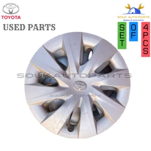 42602-52450 Genuine Toyota USED WHEEL CAP SET OF 4 For YARIS VERSO SPADE PORTE - Picture 1 of 2