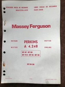 Massey Ferguson Ersatzteilliste Perkins Motor AD 4-248 MF 487 506 178 188   1972 - Bild 1 von 1