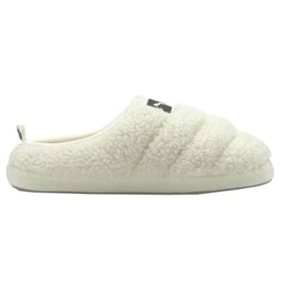 PUMA Sherpa Logo Scuff  Mens Off White Casual Slippers 384943-01 - Image 1 of 4
