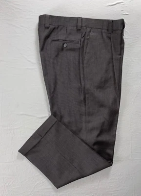 Pantalones de vestir Linea Naturale Italia plisados individuales de lana, pantalones. Microcheck, 35X31. Foto 1 de 4