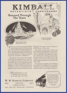 Instrumento musical de piano Kimball de colección 1927 70 aniversario años 20 anuncio impreso - Imagen 1 de 1