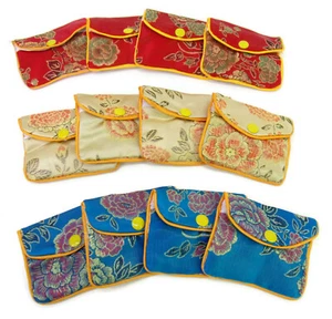 12 piezas (1 docena) patrón de flores joyería cambio bolsa monedero nuevo ~ ELIGE LOTE - Imagen 1 de 14