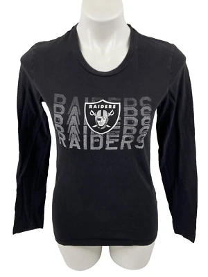 Camiseta mediana de los Raiders de Las Vegas para mujer manga larga negra con logotipo NFL Foto 1 de 4