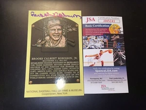 BROOKS ROBINSON SIGNED HALL OF FAME PLAQUE BASEBALL ORIOLES GOLD GLOVE JSA 2 - Picture 1 of 2