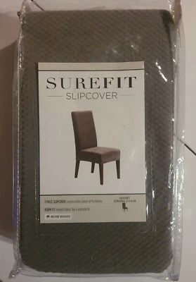 Surefit Slipcover 短餐椅法兰绒灰色 1 件套合身懒人沙发套 — 第 1/4 张图片