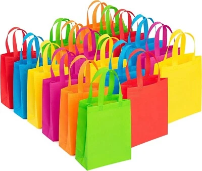30 X Non-woven Party Bags Treat Tote Bags with Handles with 6 Colours 25x10x29cm - Image 1 of 4