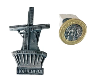 Fridge Magnet Holland MI Metal Windmill Vintage ncb - Picture 1 of 3