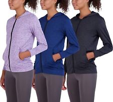 Real Essentials 3 Pack: Womens Dry-Fit Long Sleeve Quarter Zip Medium, Set 3 