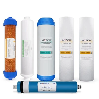6 Stage Reverse Osmosis RO.DI Water Filter Replacement Kit 100 GPD Membrane - Image 1 of 4