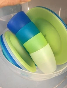 NEU MCM Picknickkorb Ball Tragetasche Griff Spielen Camping Ombre Grün Blau - Bild 1 von 4