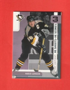 2002-03 Be A Player HE SHOOTS HE SCORES Redemption Mario Lemieux PENGUINS - Picture 1 of 2