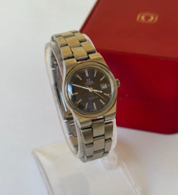 1970er Vintage Omega Geneve Automatik Uhr Damen Midnight Blue Dial 5660067 Box - Bild 1 von 4