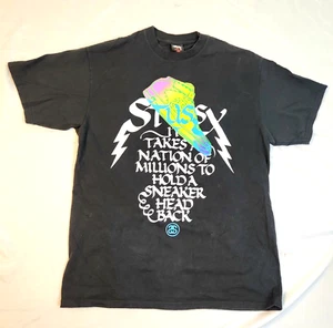 STUSSY Men T-shirt skateboard It Takes Nation of Millions to Hold Sneaker Sz L - Picture 1 of 7