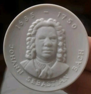 Medaille Meissner Porzellan Bachhaus Eisenach Johann Sebastian Bach ca. 5 cm - Bild 1 von 2