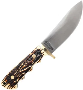 Schrade Uncle Henry Fixed Knife 3.88" 7Cr17MoV Steel Blade Staglon Handle 408 - Picture 1 of 2