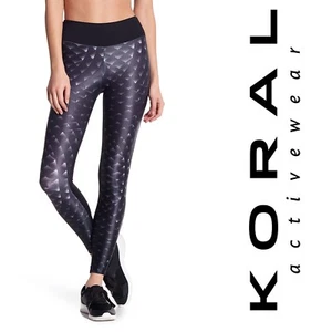 KORAL Emulate Leggings Womens S Black Cyber Snake Pattern $121 Active Run NWOT - Picture 1 of 8