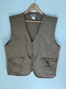 VTG 90s Ozark Trail Hunting Safari Vest Tan Sz XL Full Zip Bird Pouch Pocket Men - Picture 1 of 3