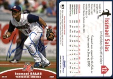 Ismael Salas Signed 2007 Grandstand Tennessee Smokies #NNO Card Auto AU