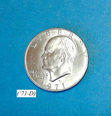 1971-D- EISENHOWER LIBERTY 1ST 40% SILVER DOLLAR US MINT COIN (A) - Image 1 of 4