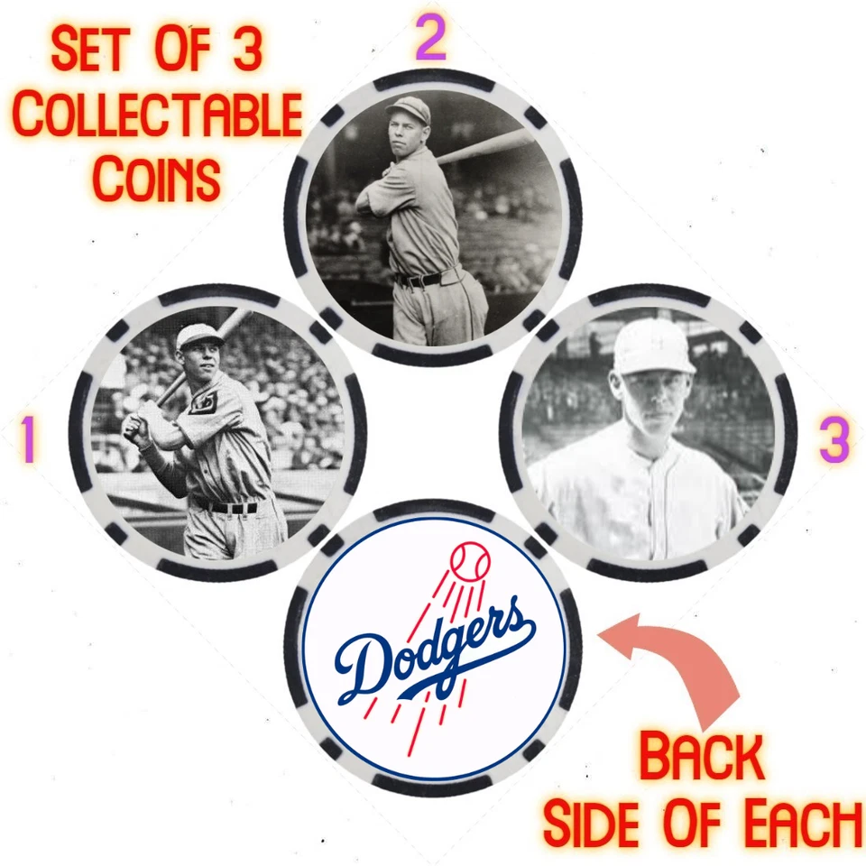 BABE HERMAN - LEGENDARY DODGERS BASEBALL PLAYER - COLLECTABLE COIN SET - Image 1 of 2
