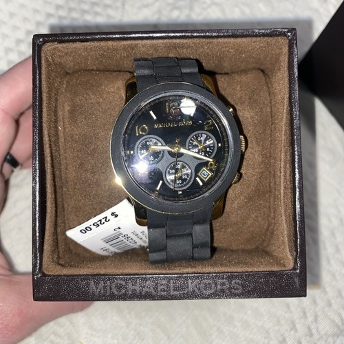 Orologio Michael Kors MK5191 Runway oro e nero nuovo con scatola