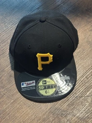 New Era 59Fifty Black/Gold MLB Pittsburgh Pirates On Field Game Fitted 6 3/8 - Image 1 of 4