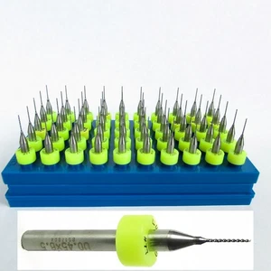 .45mm #77 .018" Set of 50 Diameter Solid Carbide Drill Bits - 1/8" Shanks LU - Picture 1 of 2