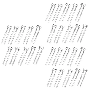 Set of 3 Halskettenverlängerung Silber Armband Verschluss Extender - Picture 1 of 9