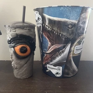 Jurassic World Rebirth Dino Cup And Metal Popcorn Bucket - Picture 1 of 13