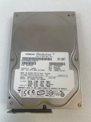 Hitachi Deskstar HDS721616PLAT80 P/N 0A34395 160GB Tested Working - Image 1 of 4