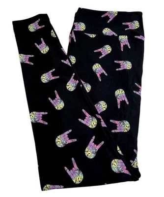 NEW LuLaRoe OS Leggings ROCK Rainbow Hand Tie Dye HIPPIE Pride FLAG Woodstock - Image 1 of 4