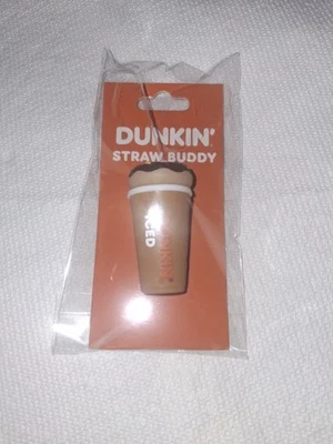 Dunkin Donuts 2025 café helado con pajita donut compañero, difícil de encontrar Foto 1 de 4