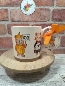 Amy Hall Teddy Bears In Halloween Costumes Ceramic Coffee Mug 18 Oz NWT - Picture 1 of 6