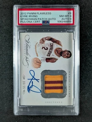 2012-13 Panini Flawless Basketball KYRIE IRVING 16/25 Patch Auto Spokesman PSA 8 - Image 1 of 4