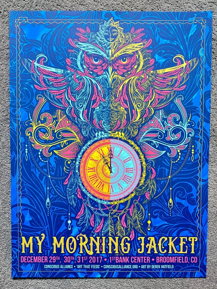 MY MORNING JACKET BROOMFIELD CO 2017 FOIL CONCERT POSTER SILKSCREEN ORIGINAL - Image 1 of 1