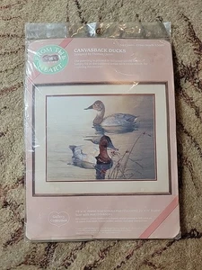 VTG Dimensions From the Heart #53509 CANVASBACK DUCKS No Count Cross Stitch Kit - Picture 1 of 3