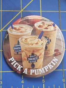 2015 Culvers Gefrorener Pudding Betonmischer Wählen Sie einen Kürbis Mitarbeiter Pin Button 3" - Bild 1 von 2