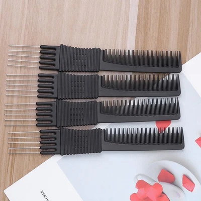  4 Pcs Hairdressing Fork Comb Afro Pettine Barbiere Di Acconciatura - Immagine 1 di 4