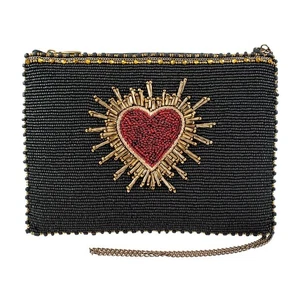 Mary Frances Love Affair Mini Sac à Bandoulière Perlé Coeur Burst Nouveauté Evenin... - Photo 1 sur 7