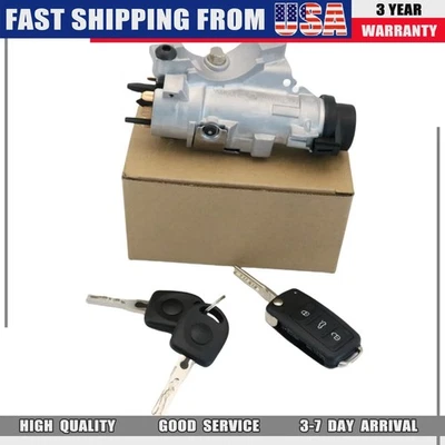 4B0905851P For VW 2001-05 Passat Ignition Lock Cylinder Assembly W/ Key Shells - Image 1 of 4