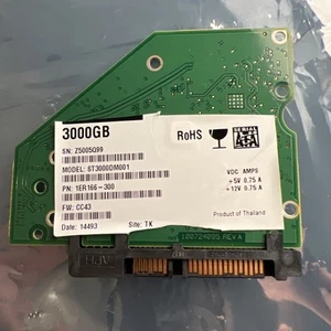 Seagate HDD PCB 100724095 REV A ST3000DM001 P/N: 1ER166-300, FW: CC43, Site: TK - Picture 1 of 4