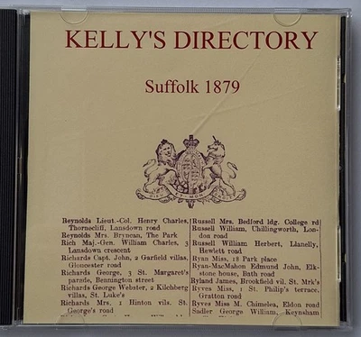 Kelly's Directory of Suffolk 1879 - Archiv CD Bücher - hochwertiger Scan - Bild 1 von 4