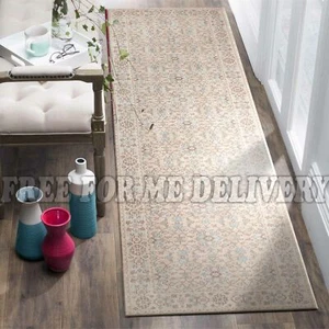 TALISH ALLOVER CREAM VINTAGE PERSIAN LOOK RUG RUNNER 80x400cm **FREE DELIVERY** - Picture 1 of 6