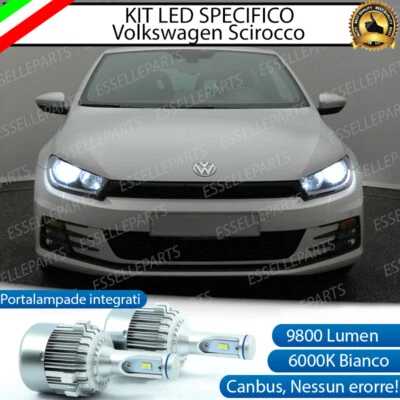 KIT LED H7 VW SCIROCCO RESTYLING CANBUS 9800 LUMEN 6000K BIANCO ALL IN ONE - Immagine 1 di 4