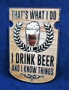 I DRINK BEER -*US MADE*- Die-Cut Embossed Metal Sign - Man Cave Garage Bar Décor - Picture 1 of 8