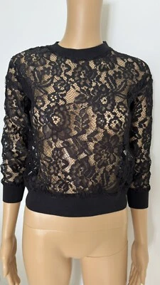 Top Nunzia Corinna niñas negro flor encaje talla XS Foto 1 de 4