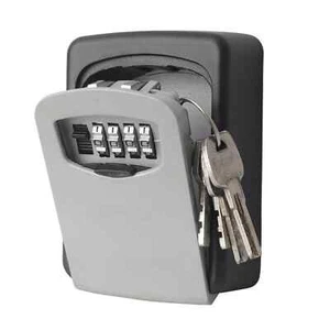 KEY SAFE 4 DIGIT COMBINATION KEY SAFE OUTDOOR WALL MOUNTED - SOLID FULL METAL - Picture 1 of 8