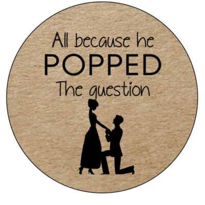 Pegatinas palomitas de maíz de compromiso boda despedida de soltera REGALO ARTESANAL bolsa botella 531 Foto 1 de 3